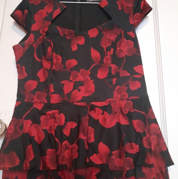 Black and Red Floral Dress - Picture 7 of 8